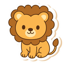 A kawaii lion icon, representing a cute and powerful animal, often used for playful or wildlife themes.