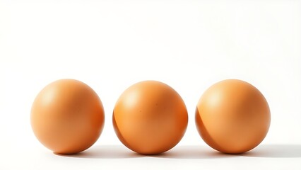 Fresh brown eggs on a white background, emphasizing simplicity and natural food.