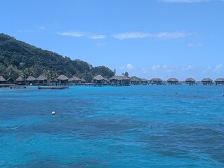 Fototapeta premium Bora bora, bora, tahiti, polynesie française, les bungalows