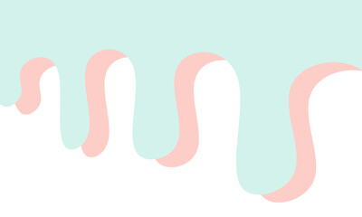 Abstract background featuring soft pastel pink and mint green dripping liquid shapes on a white background, creating a modern and gentle design perfect for various creative projects.