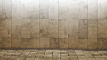 Large luxury modern bright interiors Living room mockup illustration 3D rendering image