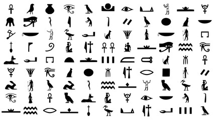 Fototapeta na wymiar Hieroglyphics, symbols of Egyptian civilization