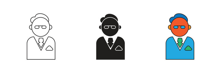 Office worker vector icon isolated on a white background. Flat design office worker icon. Great for web design and business.