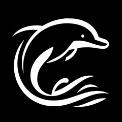 Siluet lumba-lumba desain vektor