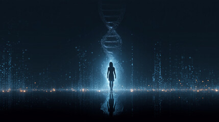 An AI analyzing a person's complete genome and lifestyle data to predict future health risks and suggest preventative medicine.