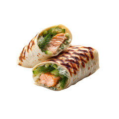 Delicious Grilled Salmon and Cucumber Tortilla Wrap