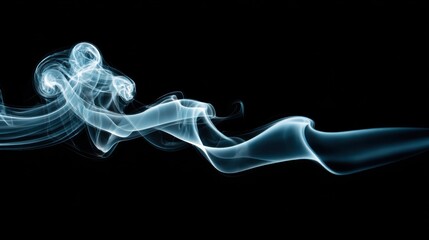 Ethereal White Smoke Flowing Gracefully Against a Dark Background for Artistic Visuals and Design Projects