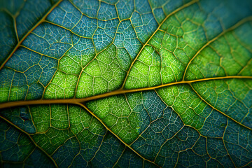 Obraz premium leaf texture, leaf background with veins and cells