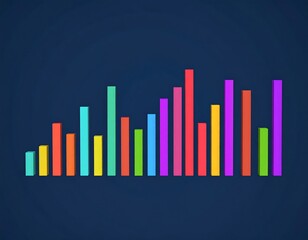 Colorful bar graph on dark background