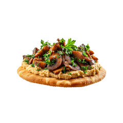 Delicious Hummus and Saut�ed Mushroom Flatbread Appetizer