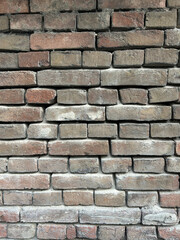 Obraz premium Old brick wall close up background in old Europe town