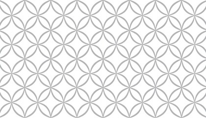 Fototapeta premium Seamless pattern of geometric circles, repeating design, light gray on white color background