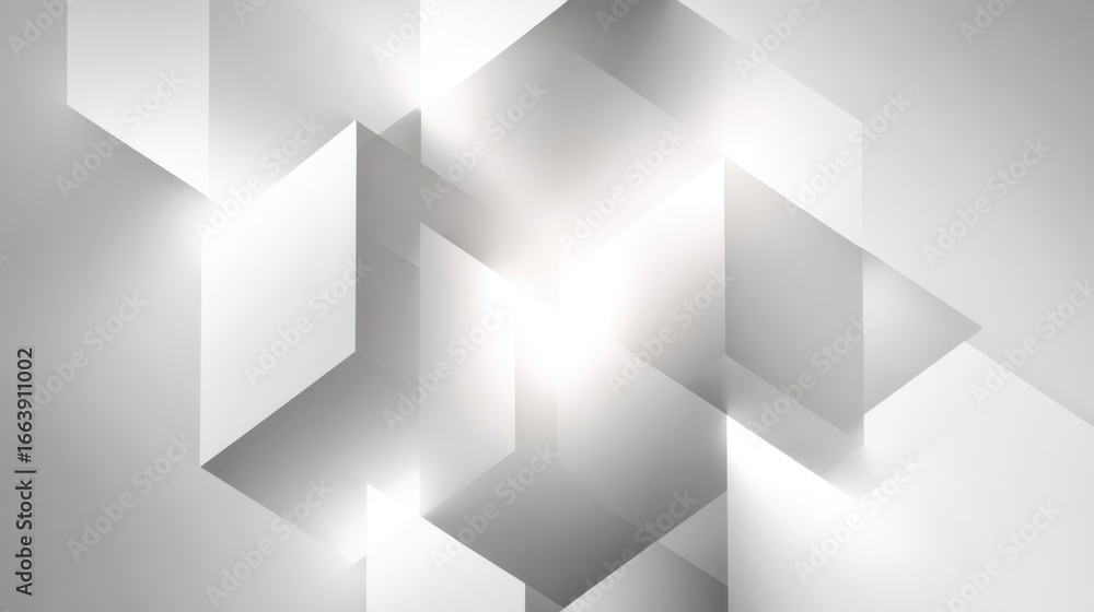 Poster abstract geometric shapes with light and shadows creating a modern minimalistic background design fo