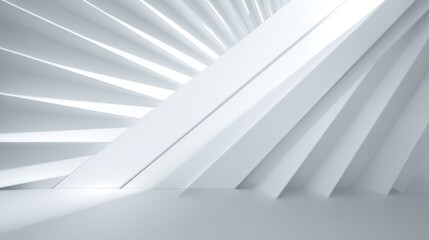 Obraz premium Abstract White Geometric Composition with Triangular Shapes and Sharp Angles in Modern Design Aesthetic