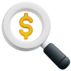 3D Dollar Search Icon