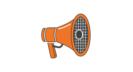 Stylized orange megaphone with grid pattern, representing communication and announcing messages powerfully, ideal for marketing promotions and
