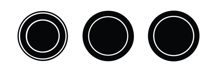 Minimalist Culinary Icon Set with Plate.