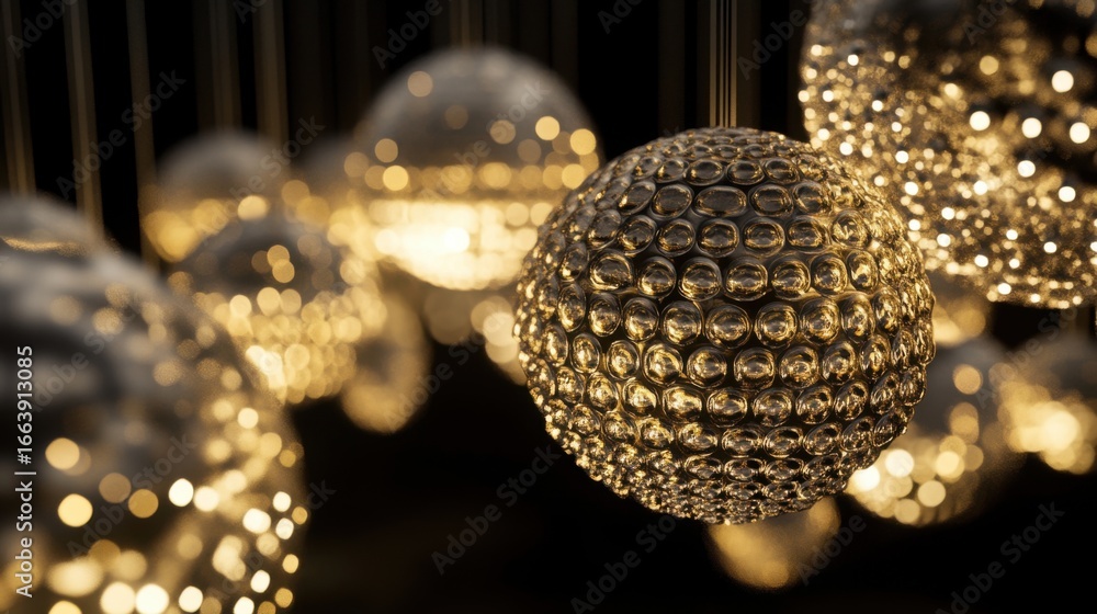 Wall mural the image captures the essence of sophistication with an elegant golden bokeh effect set against a c