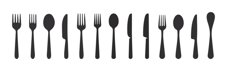 Fork knife and spoon on white background ,