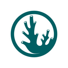 coral logo underwater seaweed plant simple template design marine decoration