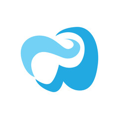 Dental logo template concept, dental care illustration with simple minimalist silhouette as product brand template or poster