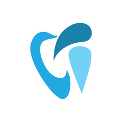 Dental logo template concept, dental care illustration with simple minimalist silhouette as product brand template or poster