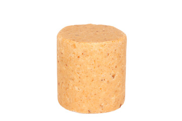 Brazilian peanut candy, traditionally known as pacoca or pacoquinha, isolated on a white background