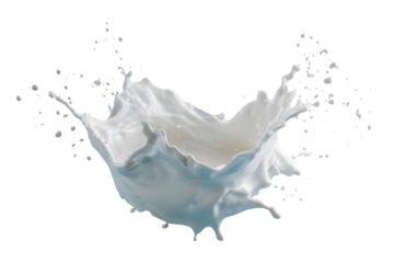 Dramatic Milk Splash on Black Background Showcasing Fluid Dynamics