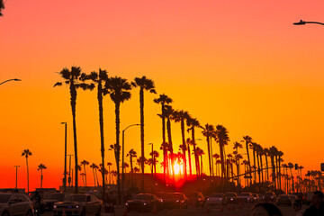 Sunset over Huntington Beach California