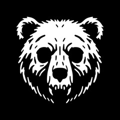 Silhouette portrait of a scary bear