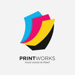 Logo Design Vector Illustration with CMYK Printing Colors and Abstract Modern Graphic Style for Corporate Branding