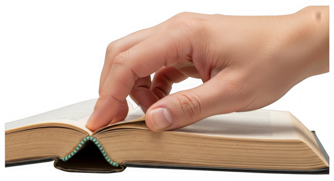 Hand Turning Page Of Antique Book