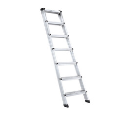 Aluminum stepladder isolated on black background