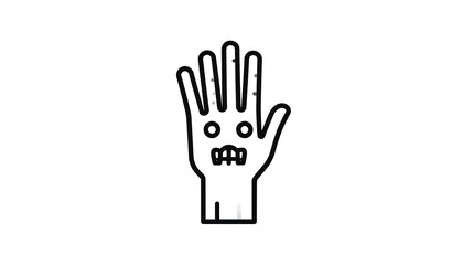 Obraz premium A stylized, cartoonish hand with a simple, whimsical design and a slightly unsettling face.