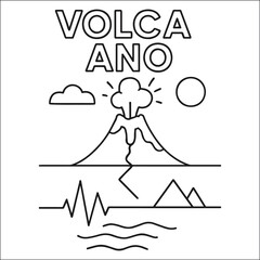 Volcano vector image.
