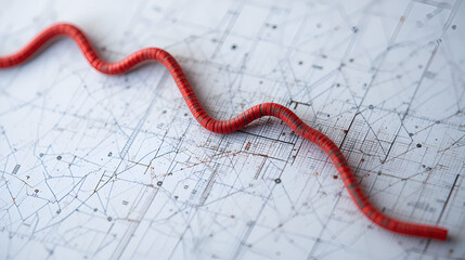 Rounded wedge-shaped line graph narrowing downwards representing a falling market movement.