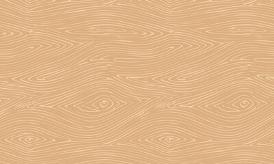 Hand Drawn Stylized Wood Grain with Knots Seamless Pattern