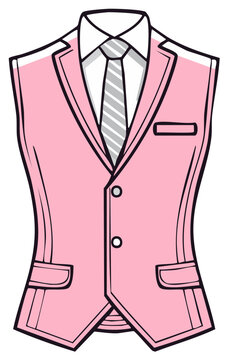 pink vest with tie outline clip art preview