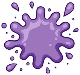 Fototapeta premium Lilac Blob Isolated, Droplets and Splatter, Vector Element, Blank Space to Insert Text