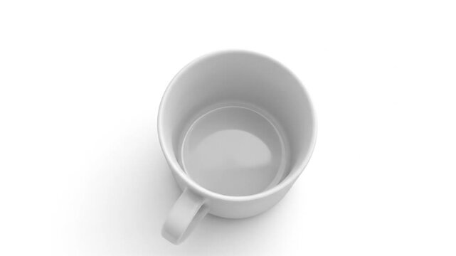 Empty white ceramic mug