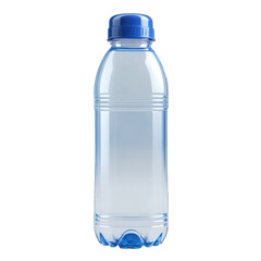Transparent Plastic Water Bottle with Blue Cap