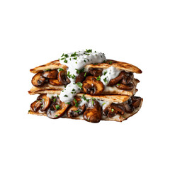 Delicious Mushroom Quesadilla with Creamy Sauce