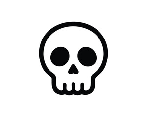 Stylized Skull Vector Icon for Graphic Design