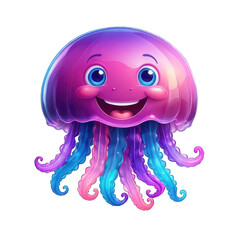 Adorable Jellyfish Cartoon: A Happy Sea Creature