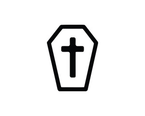 Obraz premium Christian Funeral Symbol A Bold Coffin Icon Vector