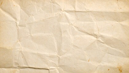 Fototapeta premium A close-up view of aged, creased paper, displaying a complex texture of folds and creases, with a muted, pale beige tone.