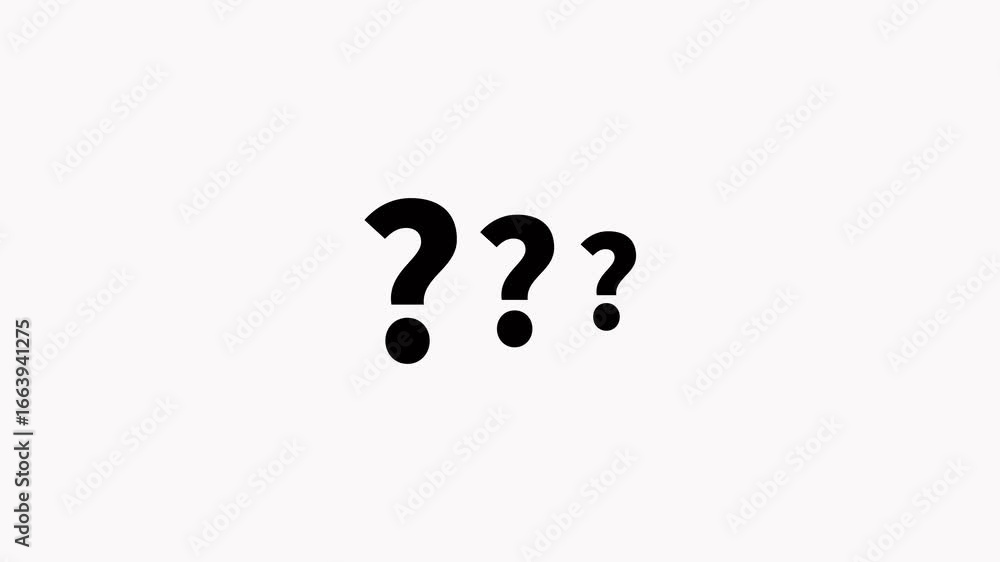 Poster animation of question mark with transparent background for video creation. question mark icon animat