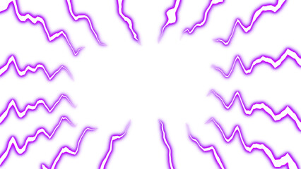 Purple lightning radial lines effect with transparent background

