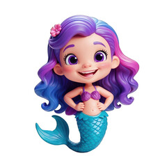Adorable of a Smiling Mermaid Girl