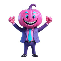 Happy Pink Pumpkin Businessman